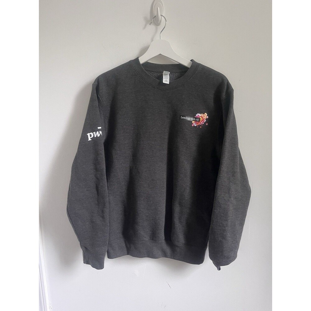 Lane Seven LS14004 Unisex Premium Crewneck Sweatshirt PWC Logo Grey Sz Small